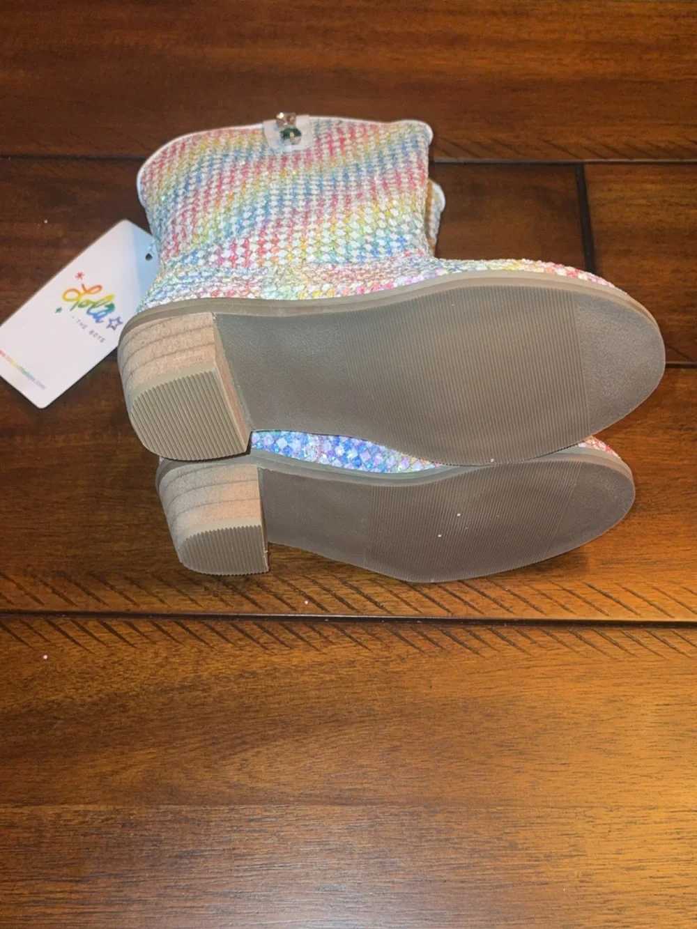 Lola + The Boys Rainbow Sparkle Cowgirl Boots NWT